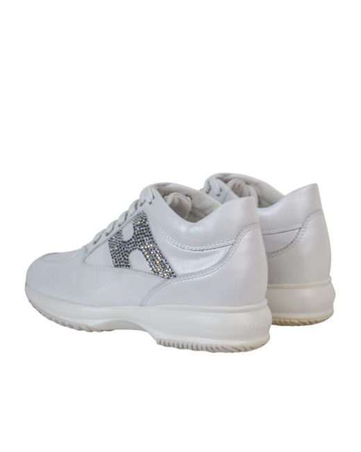 Hogan White Round Toe Sneakers