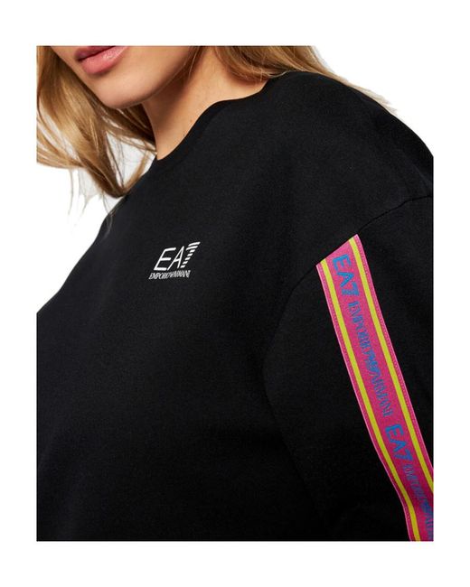 Emporio Armani Black Round-Collar Long-Sleeve Hoodie