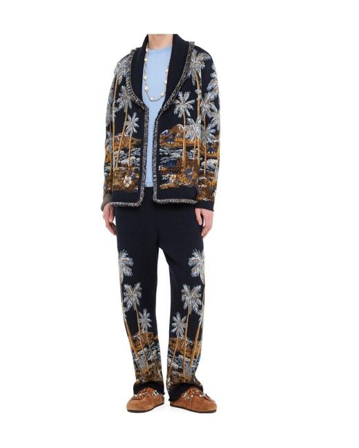 Alanui Blue Diamond Head Cardigan for men