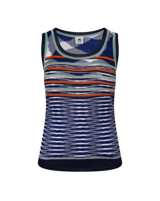 Missoni Blue Knit Tank Top
