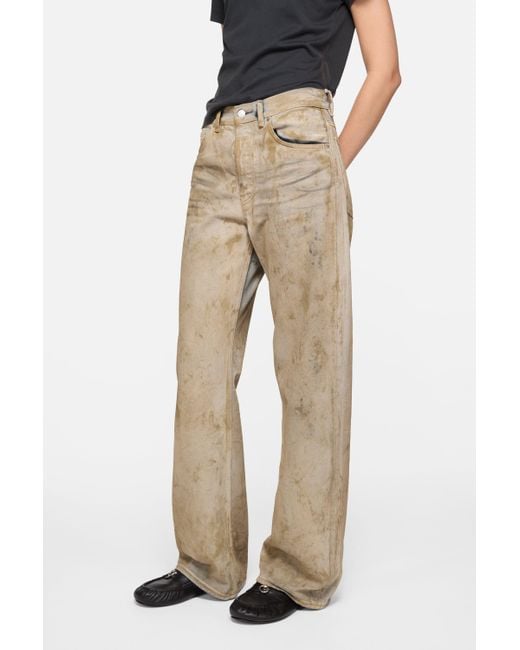 Acne Natural Patch Denim Wide-Leg Jeans
