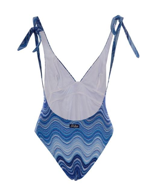 Mc2 Saint Barth Blue Sea Zigzag Swimsuit
