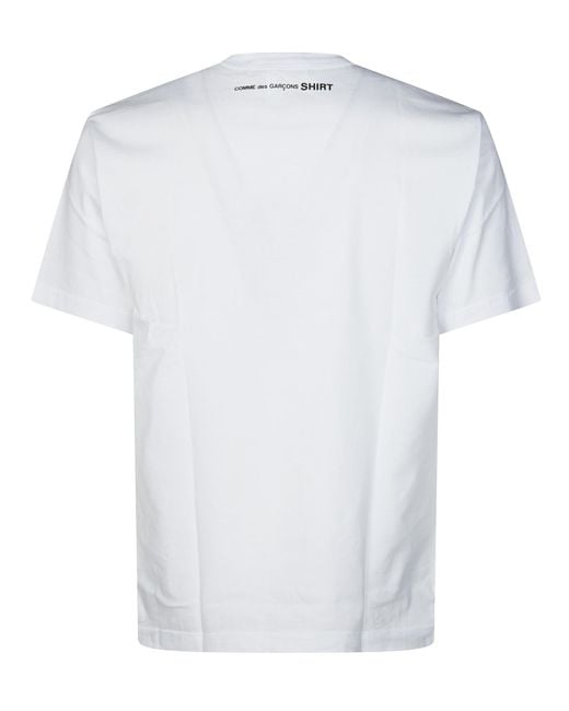 Comme des Garçons White Crew Neck Short-Sleeved T-Shirt for men