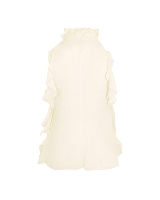 McQueen White Alex Hn Ruffle Woven Cami Vest