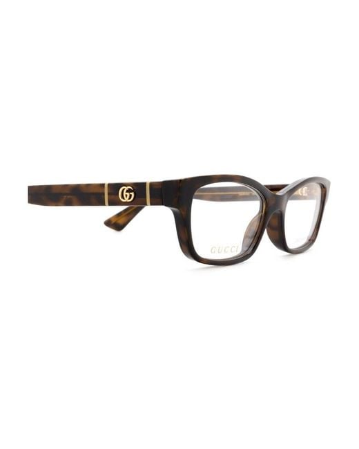 Gucci White Double-G Tortoiseshell-Effect Glasses