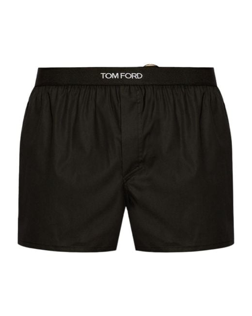 Tom Ford Black Logo Waistband Stretched Boxers for men