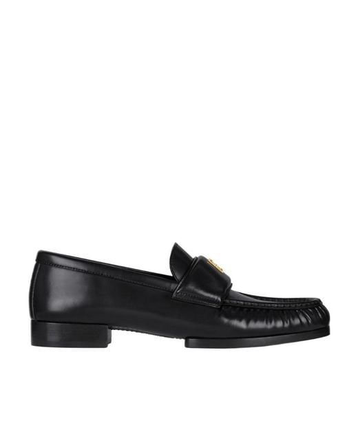 Givenchy Black 4G Logo Plaque Round-Toe Loafers