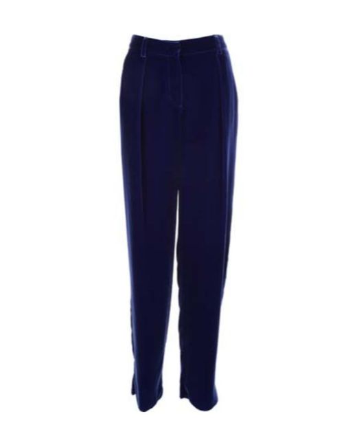 Giorgio Armani Blue Mid Rise Velvet Trousers