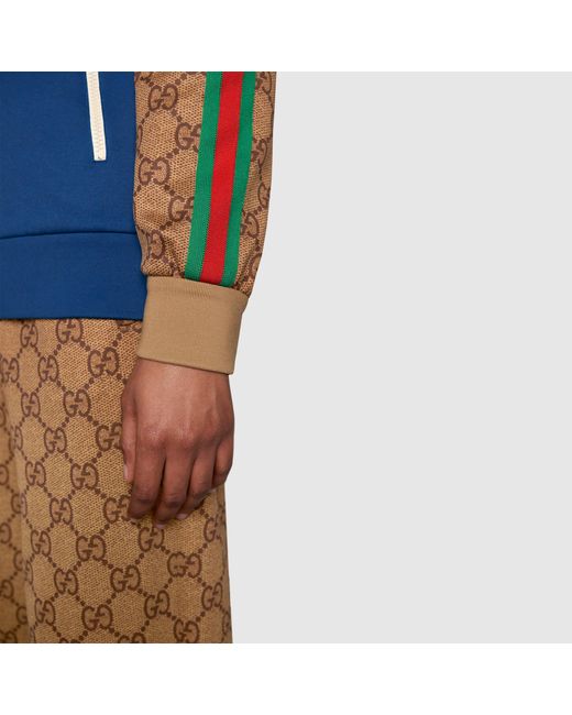 Gucci Blue Gg Technical Jersey Jacket