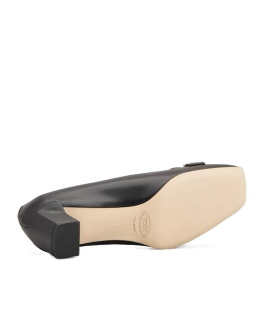 Tod's Brown Logo Engraved Pumps