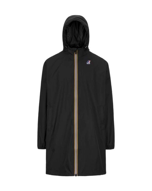 K-Way Black Long Waterproof Jacket
