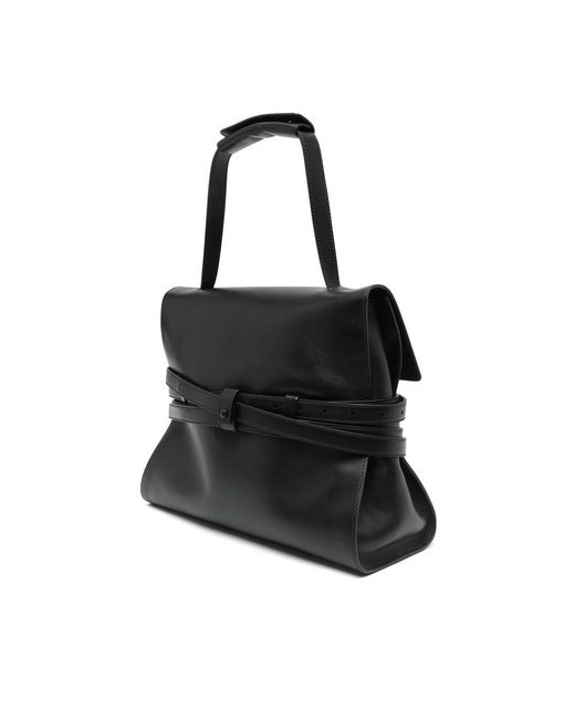 Moschino Black Medium Tie Me Shoulder Bag