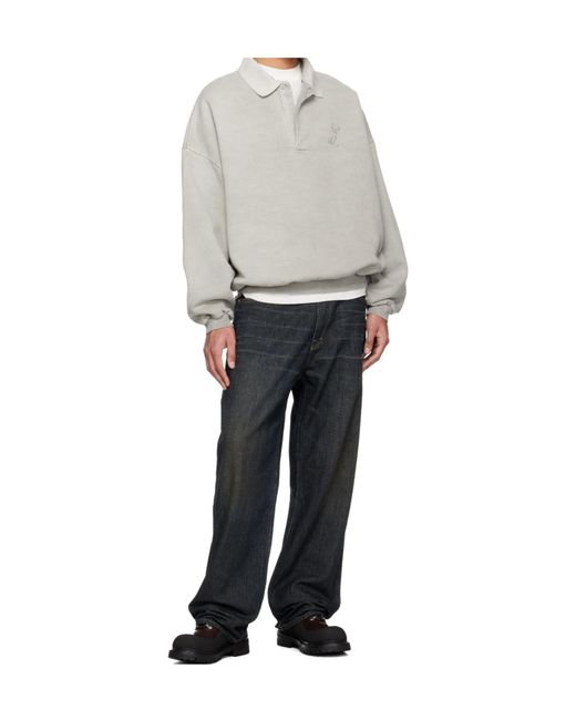 Fear Of God Gray Logo Polo Sweatshirt for men