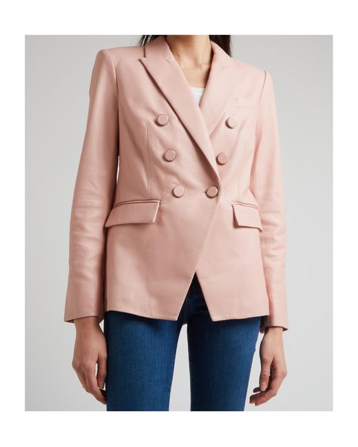 Veronica Beard Pink Double-Breasted Blazer