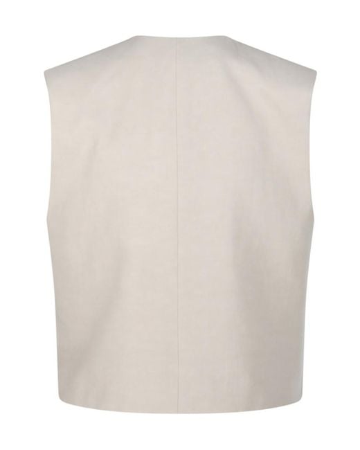 P.A.R.O.S.H. White Flap-Pocket Waistcoat