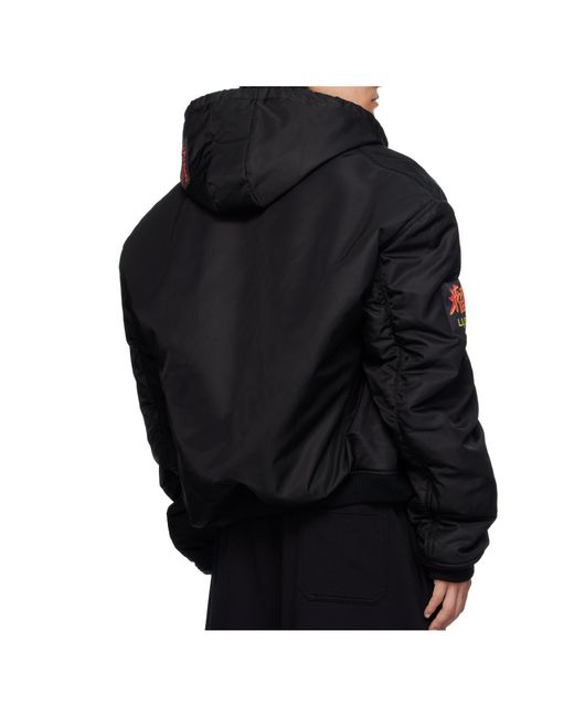 Lu'u Dan Black Patch Bomber Jacket for men