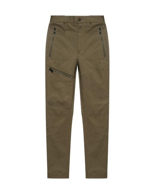 Moncler Green Logo Patch Cropped Cargo Pants for men