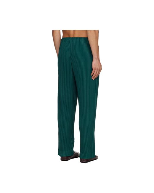 Homme Plissé Issey Miyake Green Homme Plissé Issey Miyake Pleated Trousers for men