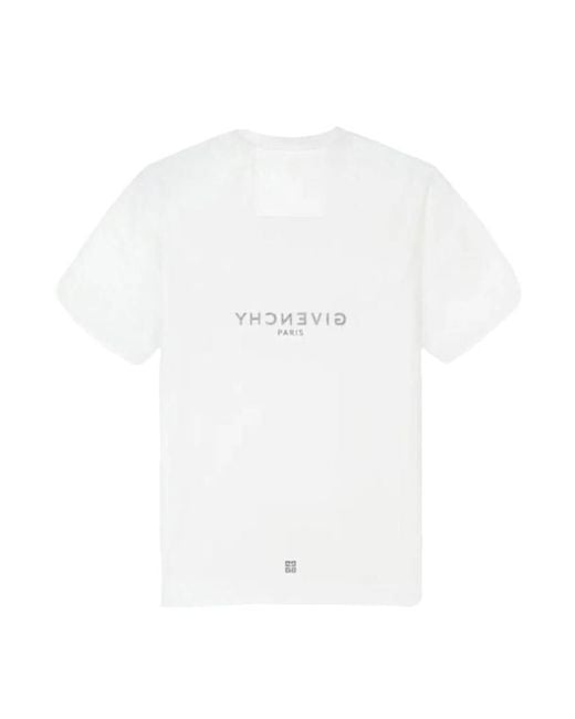 Givenchy White Logo Printed Round Neck Oversized T-Shirt for men