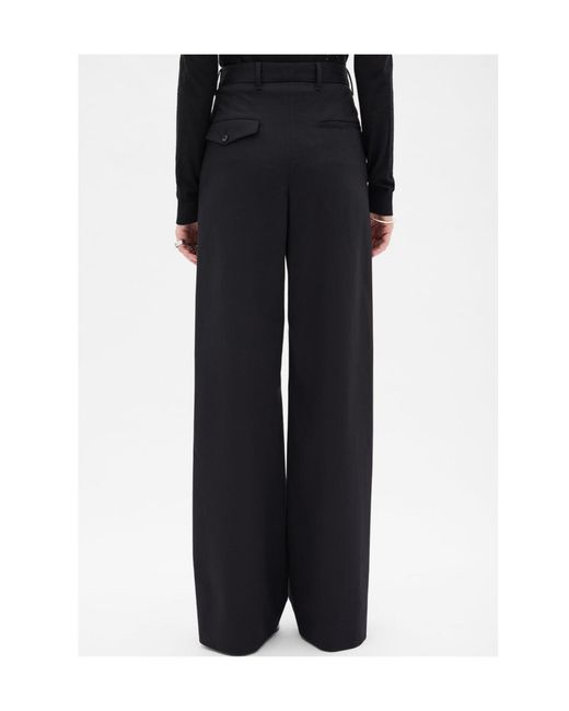 Ann Demeulemeester Black Twill Pleated Trousers