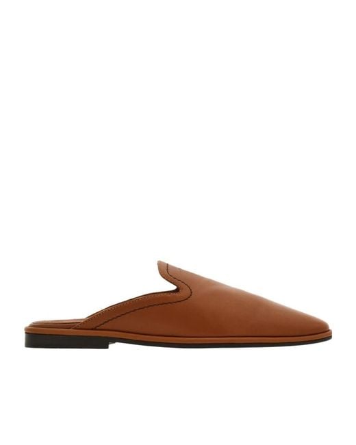 Ferragamo Brown Round-Toe Mules for men