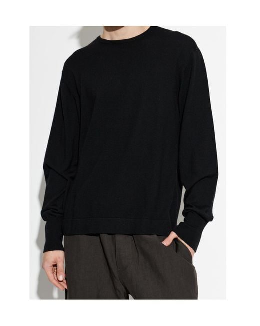 Officine Generale Black Nina Crewneck Long-Sleeve Sweater for men