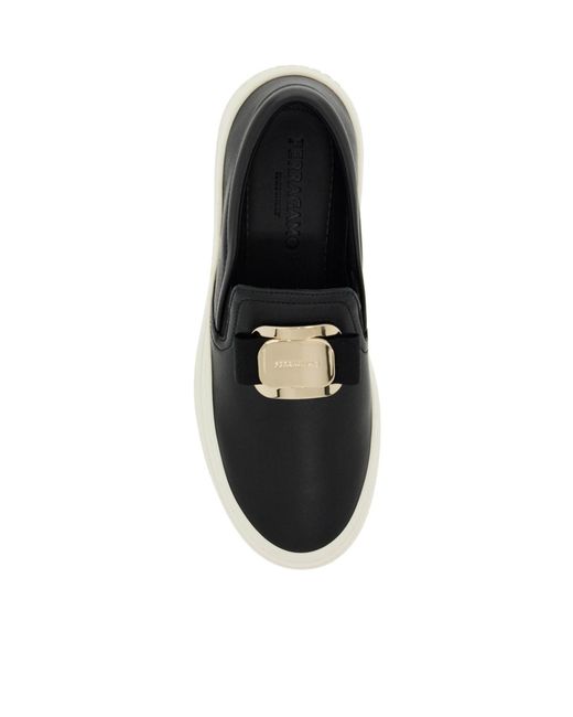 Ferragamo Black Ferragamo Cristal Platform Slip-On Sneakers