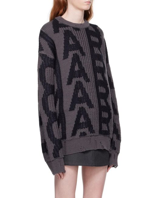 Marc Jacobs Black Distressed Crewneck Jumper