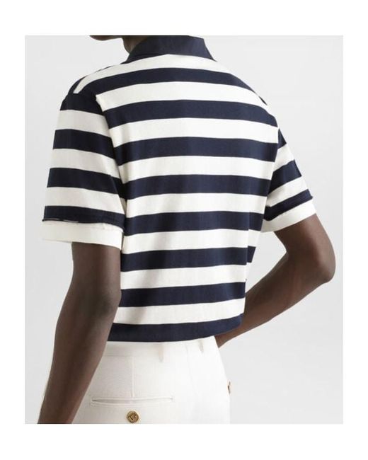 Dolce & Gabbana Blue Striped Jersey Polo Shirt for men
