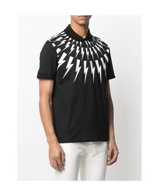 Neil Barrett Black Short-Sleeved Polo Shirt for men