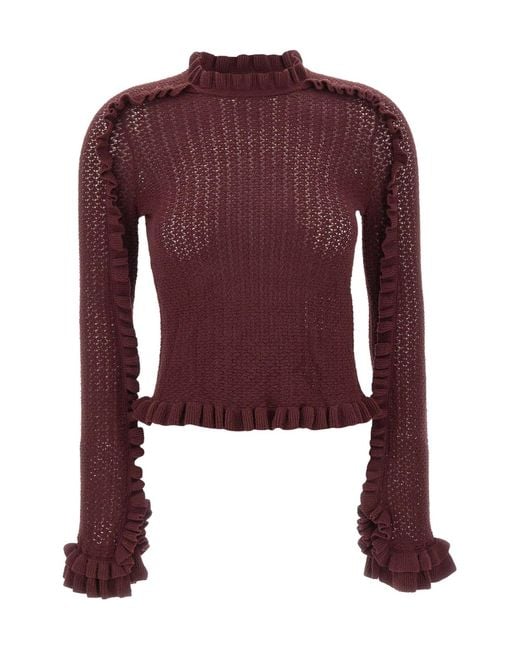Marella Purple Long-Sleeve Knit Top