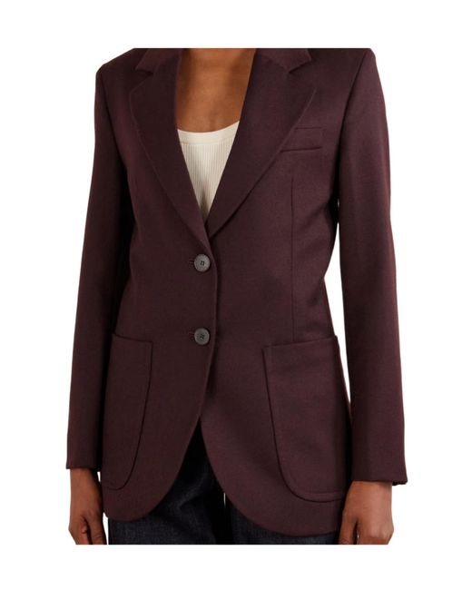 Victoria Beckham Purple Single-Breasted Wool-Blend Blazer
