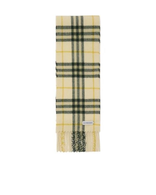 Burberry Metallic Checked Fringe Detailed Scarf for men