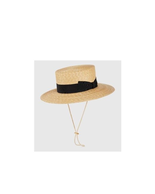 Gucci White Logo Ribbon Detailed Woven Hat