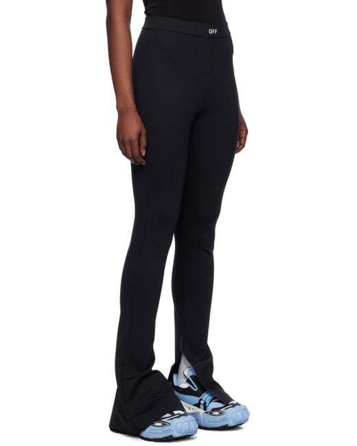 Off-White c/o Virgil Abloh Black Logo Printed Flared Leggings