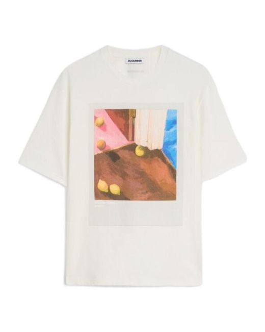 Jil Sander White Cotton Crew-Neck T-Shirt for men