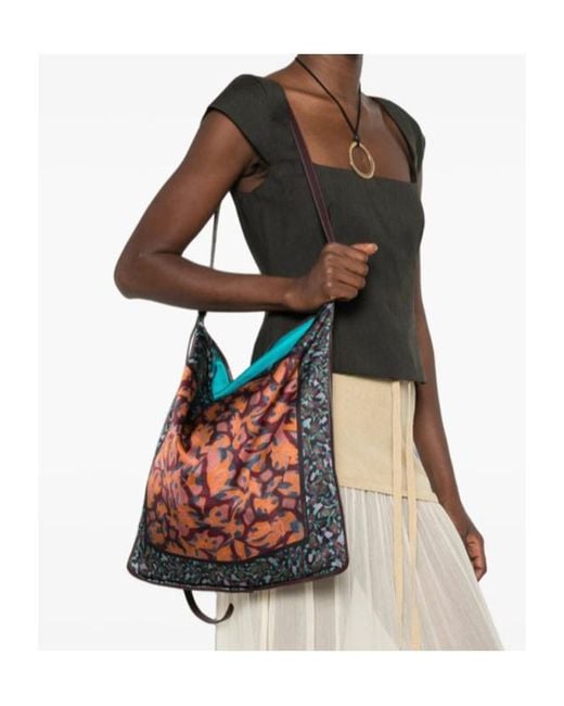 Dries Van Noten Brown Printed Shoulder Bag