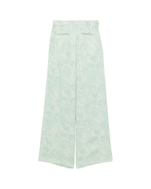 Pt Pantaloni Green Pt Torino Patterned Wide Leg Pants