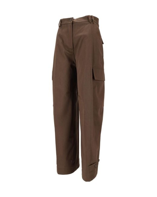 P.A.R.O.S.H. Brown Cargo Button Trousers