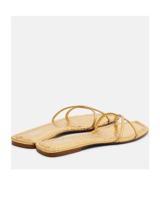 Paris Texas Natural Biarritz Metallic Leather Sandals