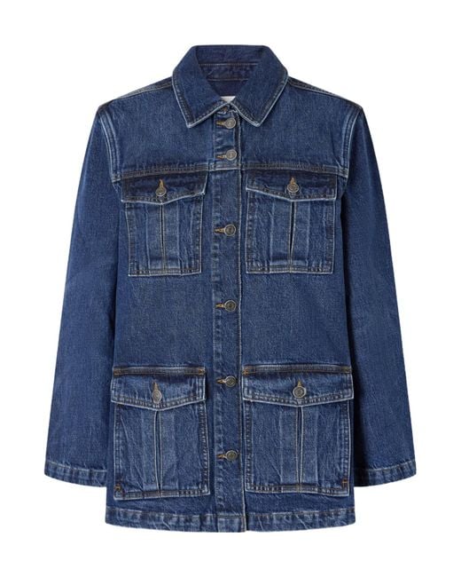 FRAME Blue Multipocket Denim Jacket