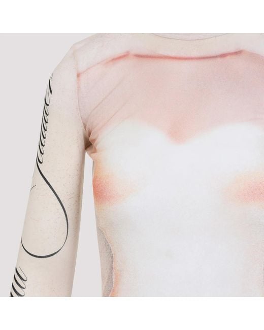 Jean Paul Gaultier Pink Outline Print T-Shirt