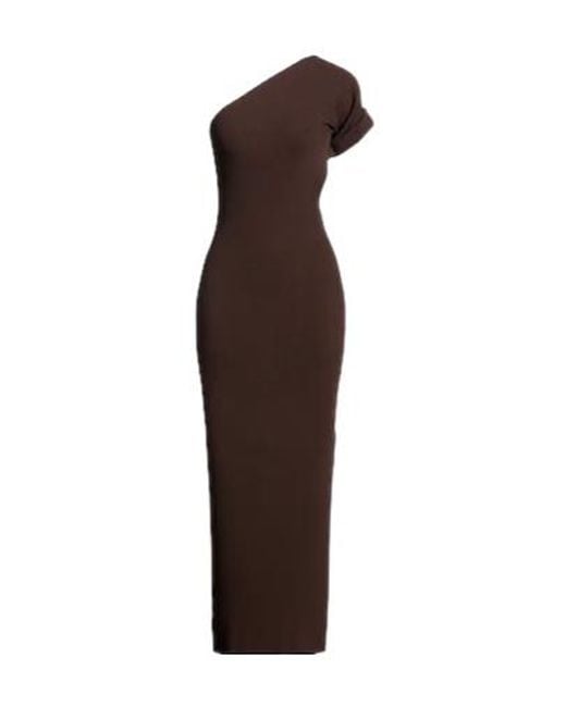 Max Mara Brown One-Shoulder Dress