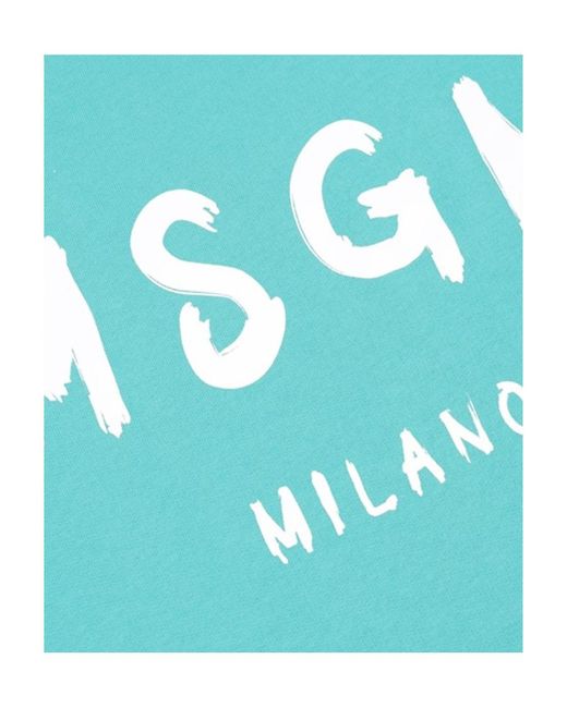 MSGM Blue Logo Logo Pullover