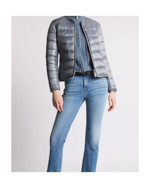 Fay Blue Zip-Up Quilted Jacket