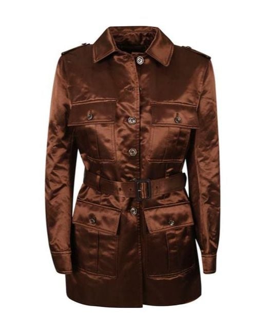 Tom Ford Brown Lustrous Duchesse Safari Jacket