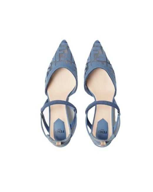 Fendi Blue Colibrì Lite Mesh Pumps