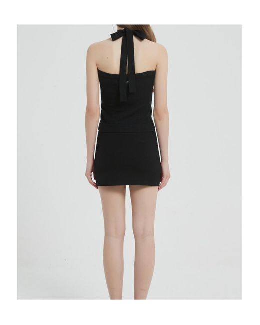 Marissa Chiara Black Halter Neck Tube Top