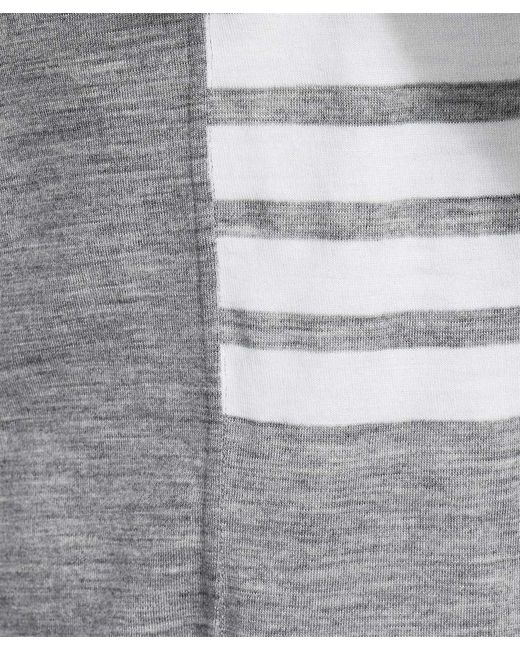 Thom Browne Gray Logo Patch Crewneck T-Shirt for men