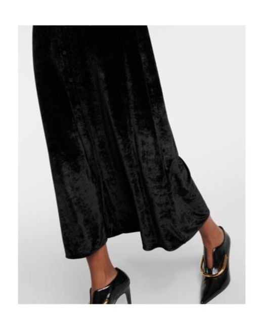 Jil Sander Black Velvet Shirt Dress